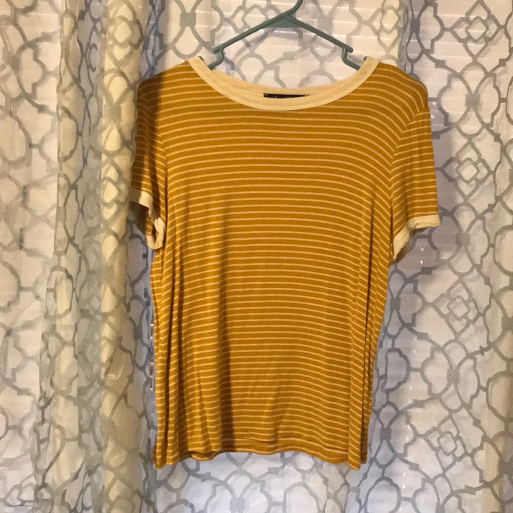 Mustard Yellow&White striped shirt